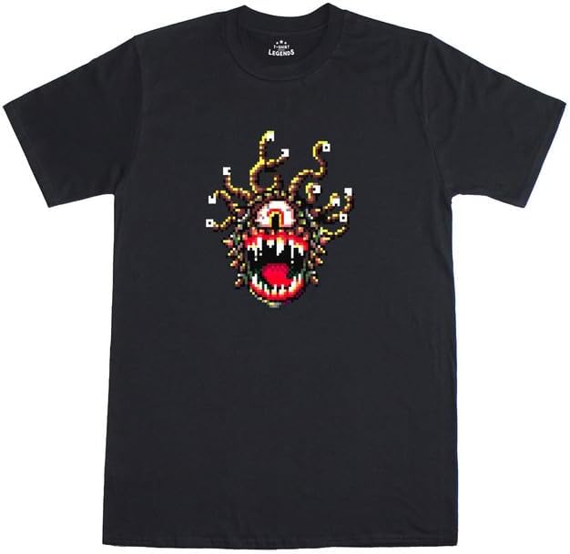 Pixel Art Beholder Dungeons Dragons Simon Butler Design Regular Fit T Shirt